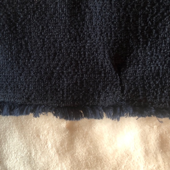 Banana Republic Navy Blue Knit Boucle Ruffle Sleeve Top S - Picture 8 of 14